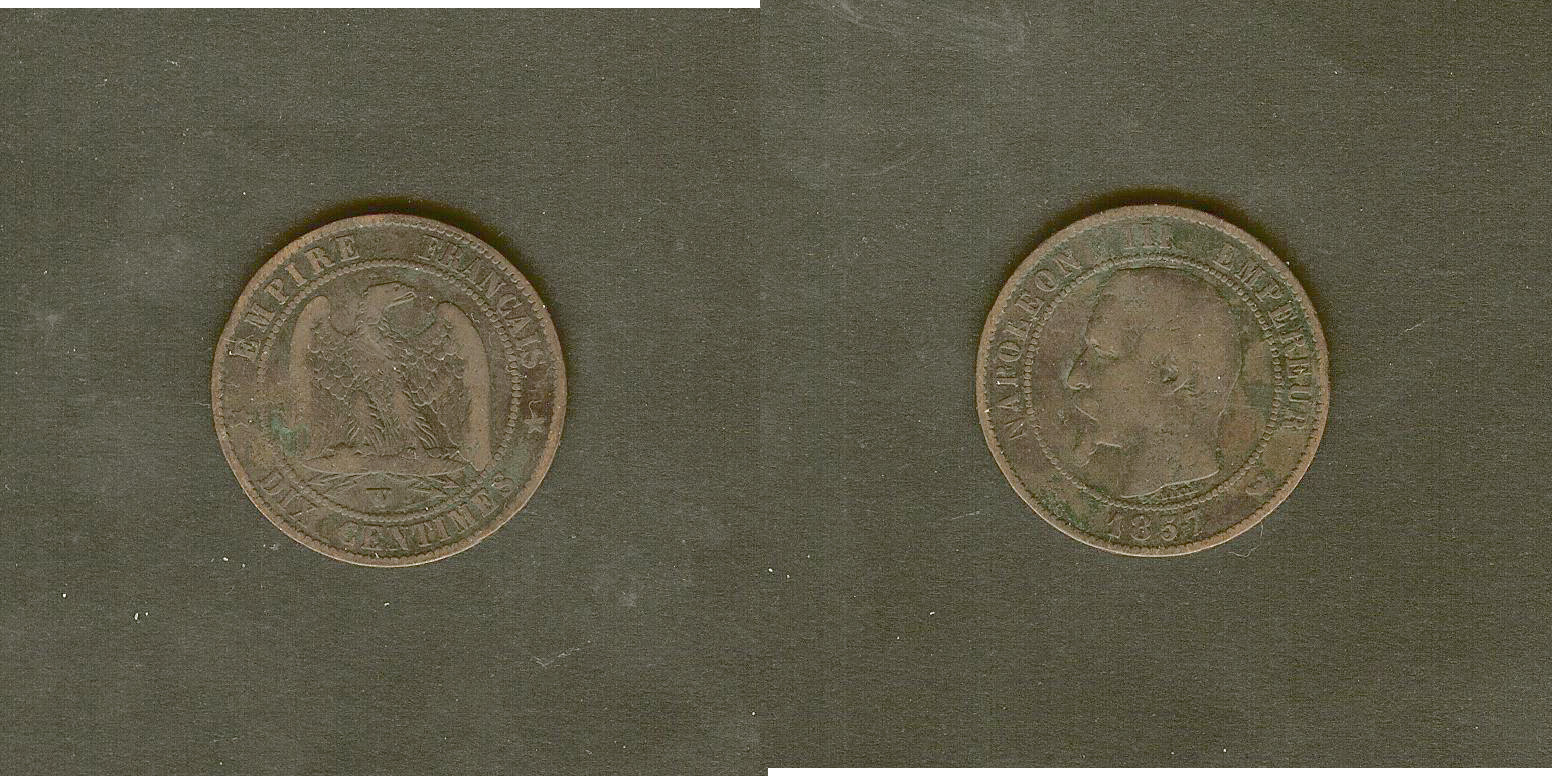 10 centimes Napoleon III 1857W F/aVF